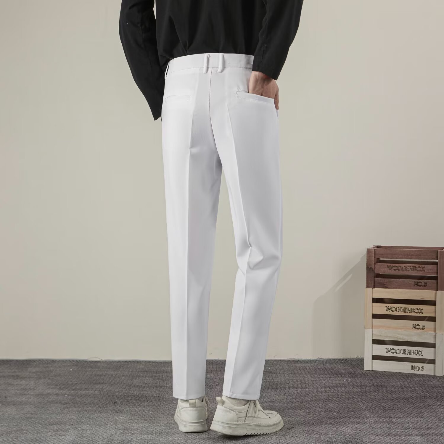 Celana kasual lurus warna polo - Summer Clothing Brands ulasan dan harga