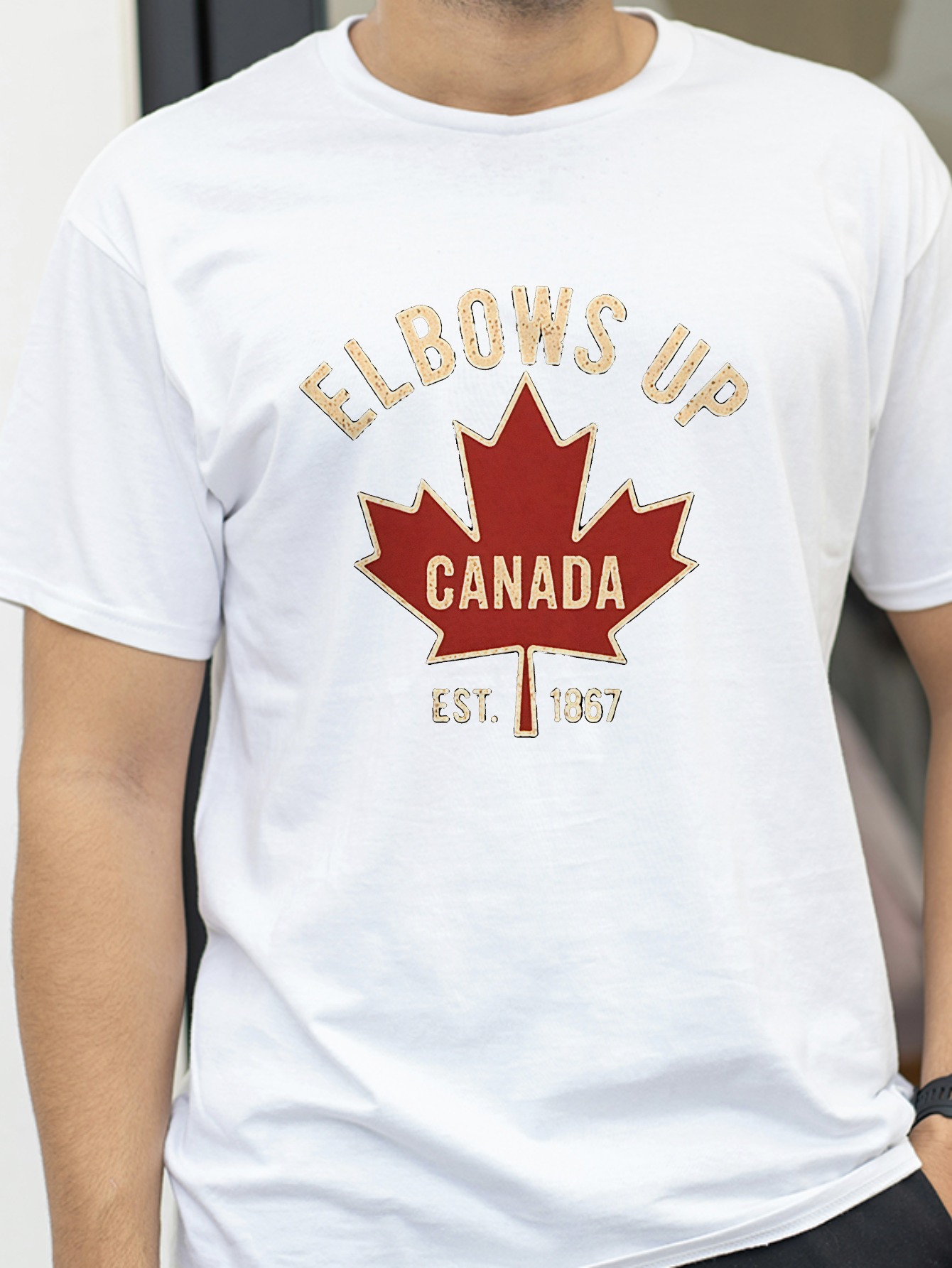 Kaos Elbows Up Canada untuk Pr - Summer Clothing Women Canada ulasan dan harga